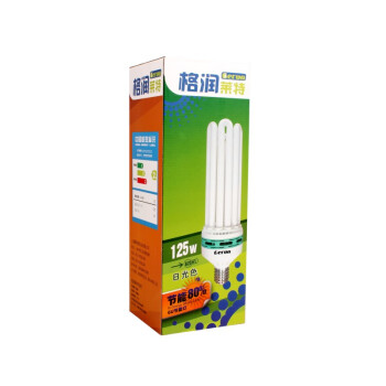 
                                        格润莱特6U型125W节能灯泡 E40螺旋口大灯头三基色白光 大瓦数仓库工厂路灯工程用灯泡 单只装                