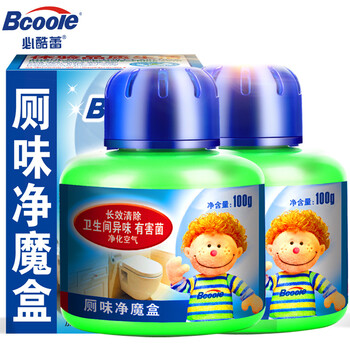 
                                                            必酷蕾（Bcoole）厕味净魔盒厕所除臭剂家用卫生间除味剂洗手间除异味去味空气清新剂固体魔球净化除味 厕所魔盒2盒装【抑菌除味非掩盖型】200g                