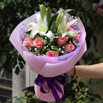 鲜花速递同城 香水百合花束 生日送花北京上海广州深圳花店配送上门