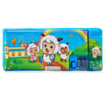 广博(GuangBo)PVC塑料多功能文具盒铅笔盒/喜羊羊蓝色XYY4524