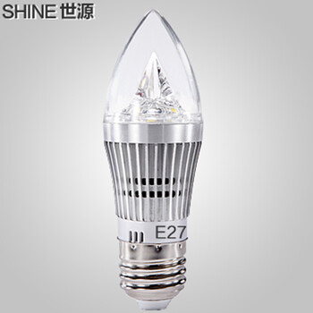 新世源  水晶灯泡LED灯泡蜡烛灯泡拉尾灯泡尖泡球泡  E27/E14螺旋口 6001 E14-3W暖白-6001