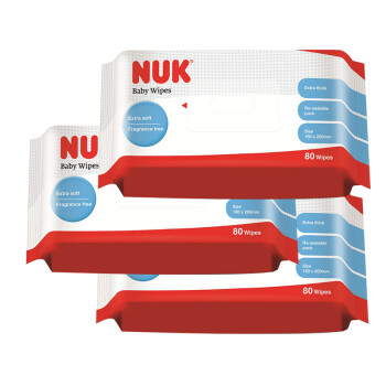 【德国品质】NUK超厚特柔婴儿湿巾80片装（3包）
