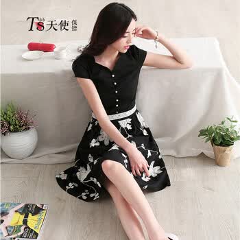 天使<em>保镖</em> 2014夏装新款女装韩版<em>淑女</em>修身绣花