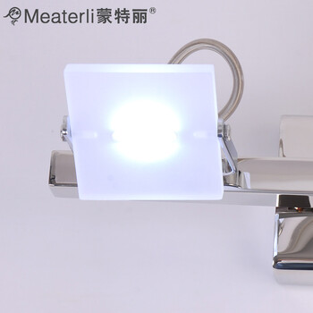 蒙特丽时尚不锈钢LED镜前水晶壁灯卫生间浴室灯饰3601-3 可多角度旋转 4.5W