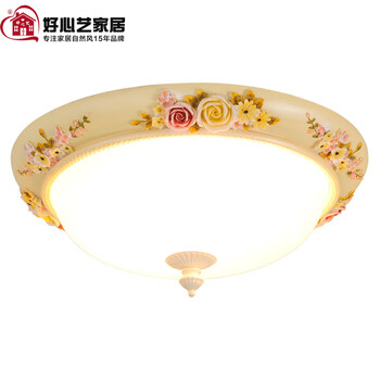 好心艺欧式田园灯具灯饰 led吸顶灯 卧室客厅灯现代简约 阳台灯玄关装饰灯玫瑰花