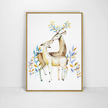 文艺鹿简约现代沙发背景墙装饰画小清新客厅餐厅卧室挂画壁画墙画