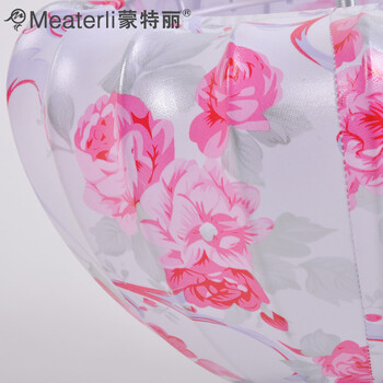 蒙特丽浪漫温馨布艺灯饰灯具6095 粉红色玫瑰花客厅台灯 卧室台灯装饰灯(B) 6095