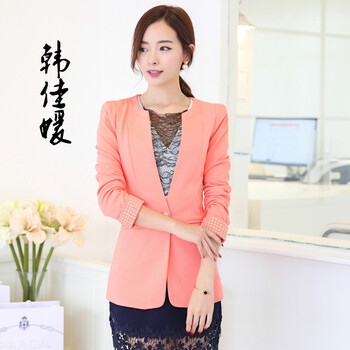 <em>韩</em>佳媛2014春夏新款小西装<em>女外套春秋</em>韩版修