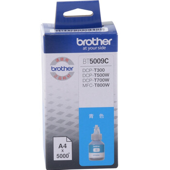 兄弟（brother）BT5009C 青色墨盒原装正品 可打印约5000*页 (适用于T226/T425W/T426W/T725DW/T820DW/T520W/T420W/300/310）