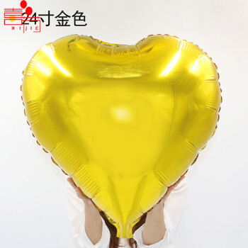 
                                        喜节（XIJIE） 喜节 中秋节国庆节装饰气球24寸/32寸心形生日派对婚房婚庆装饰气球 24寸金色心形                