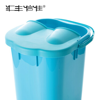 汇丰信佳 加高加厚 浸泡足三里穴位按摩带盖塑料泡脚桶脚盆洗脚桶 草绿色