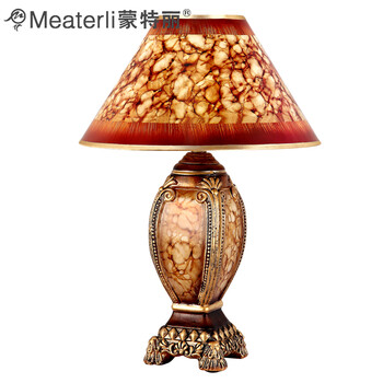 蒙特丽客厅卧室床头办公台灯 MTL20 陶瓷灯体手绘金漆灯饰灯具(B) 高360mm 带省电王LED光源