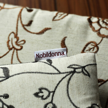 
                                        Nobildonna 亚麻刺绣蒲团垫 禅坐垫 榻榻米 椅垫方垫 深灰绣花 43*43*3cm                