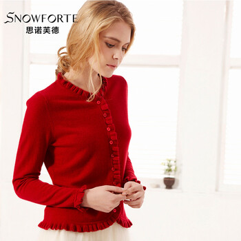 思诺芙德 SNOWFORTE 100%纯<em>山羊绒</em> 荷叶边