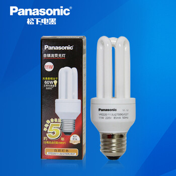 松下（Panasonic）3U型节能灯11W E27灯头 暖光/白炽灯色