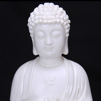 
                                        茗丰堂 14-26寸德化陶瓷阿弥陀佛像观音菩萨如来大势至菩萨西方三圣摆件 14吋阿弥陀佛玉白款                