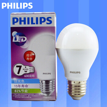 飞利浦PHILIPS LED灯泡 超亮节能护眼球泡灯 E27大螺口 7w 暖白色(黄光)