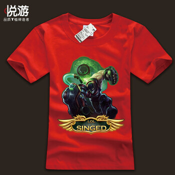 悦游英雄联盟2014男装LOL短袖T恤辛吉德炼金