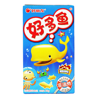 好丽友 好多鱼 脆香烧烤味 33g 儿童休闲饼干 小