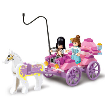 积木城市拼装女孩公主马车益智力幼儿园玩具3-6-8-10岁 公主马车