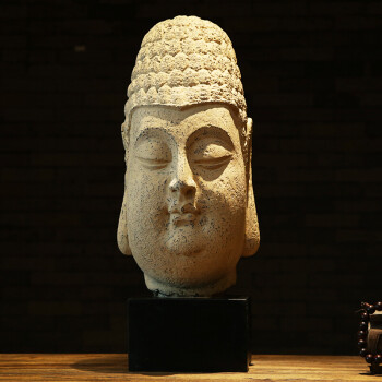 玄关摆件仿古工艺品古典家居软装饰品如来摆件佛头像菩提佛像佛头