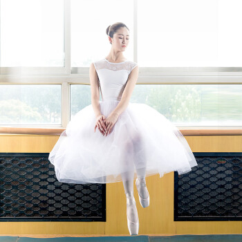 小茉莉蕾丝体操服芭蕾舞练功服成人女形体服舞蹈服连体服形体衣 白色