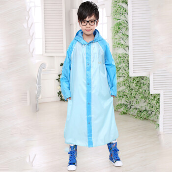 
                                                                                天堂儿童雨衣卡通带书包位男女童宝宝雨披小学生雨衣N007 蓝色 XXXL                
