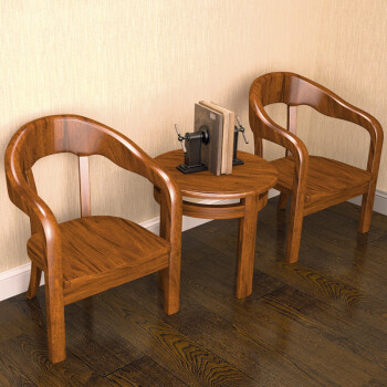 胡桃木实木客厅家具休闲椅子三件套 胡桃色 单个休闲椅