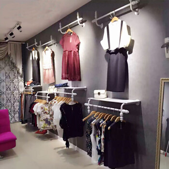 衣服货架装饰架子壁挂展示架服装店女装童装货架挂衣墙上衣架包架侧挂