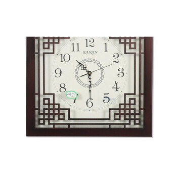 
                                                            新品/凯琴（KAIQIN）大号方形中式木制客厅挂钟/石英钟表/木头餐厅丽声挂表                
