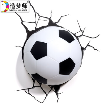造梦师巴西世界杯足球3D创意壁灯装饰灯书房卧室床头夜灯个性灯具