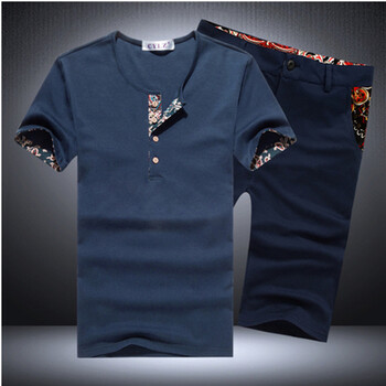 凡遇 2014夏季时尚潮流加大码肥码男装小碎花