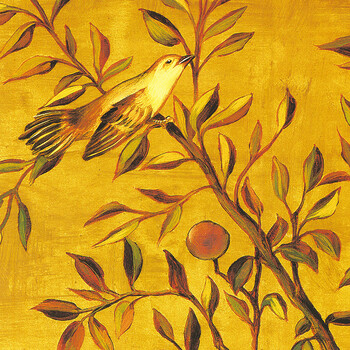 墙蛙 吉祥树欧式油画客厅沙发背景墙装饰画壁画挂画墙画发财树三联画 布艺画加框-金色 54cmX104cm
