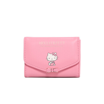 2018年新款sanrio hellokitty凯蒂猫pink系列女生粉色短款钱包 粉红色