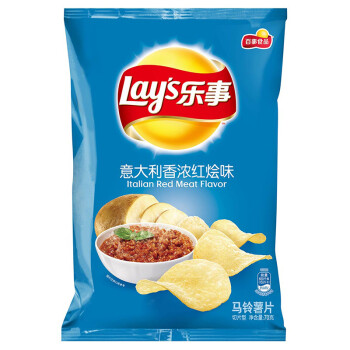 乐事(lay"s)薯片 零食 休闲食品 意大利香浓红烩味 70g 百事食品