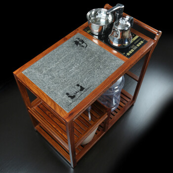 御瓷阁 功夫茶具套装家用可移动茶车花梨木茶台茶桌移动茶几带轮 a款