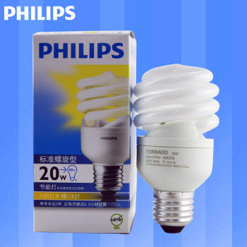 
                                                            飞利浦PHILIPS  节能灯泡 螺旋型 三基色 E27大螺口 20w 日光色(白光)                