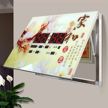 
                                        娜芸 电表箱装饰画液压式 配电箱装饰画带钟表万年历温度计 客厅餐厅水晶无框画 冰晶画 家和富贵 大号43*55厘米 内尺寸35*45厘米                