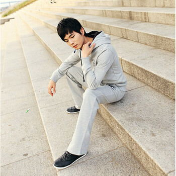 丹杰仕新款韩版男士修身休闲连帽<em>开衫运动</em>服套