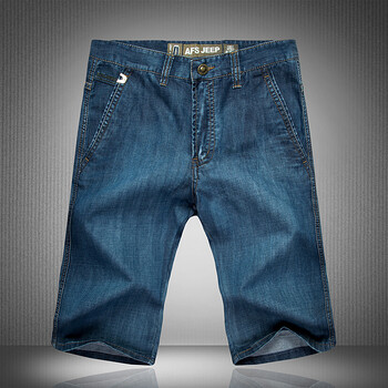 瑶池玉 2014夏季<em>精品男士大码</em>牛仔<em>短裤</em>修身透
