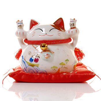 
                                        招财猫摆件 大号陶瓷存钱罐储蓄罐 店铺开业办公室家居创意礼品 金银满屋猫                