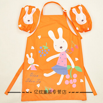吃饭兜兜衣夏季防水倒背衣儿童画画穿的衣服写毛笔字罩衣幼儿围裙