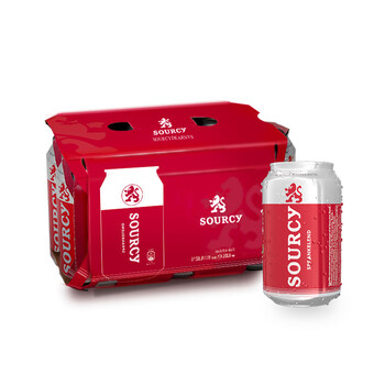 荷兰原装进口 狮力( sourcy) 天然气泡矿泉水330ml*6听