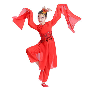 潮无界 六一儿童水袖古典舞演出服女童舞蹈服装中国风