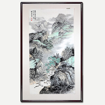 谷曾志 河北美协会员六尺竖幅水墨山水画