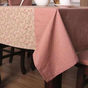 锦色华年 致雅红拼接 桌布 台布 餐桌 布 茶几布 暗红色 140*240cm