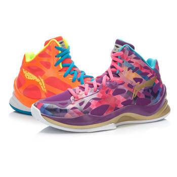 李宁音速3男子篮球鞋ABPK021 -11紫橙鸳鸯 4