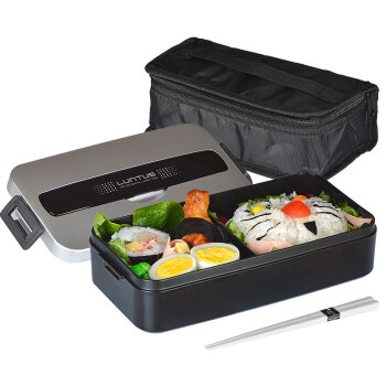 
                                        
                                        ASVEL 日本男士单层便当盒饭盒可微波炉加热塑料日式饭盒 附饭袋 冰袋 筷子800毫升 黑                