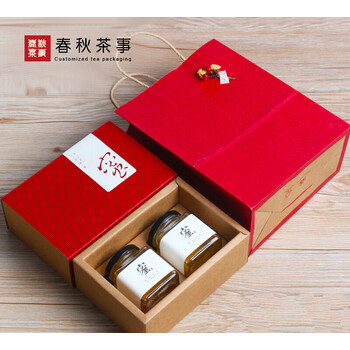 茶叶花茶果酱玻璃瓶红糖包装蜂蜜礼盒蜂蜜燕窝礼盒现货瓦楞包装布铗mahlo图片