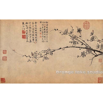 元 王冕 梅花图 超厚布画芯 国画精品 装饰画 北京故宫博物院藏sn1489